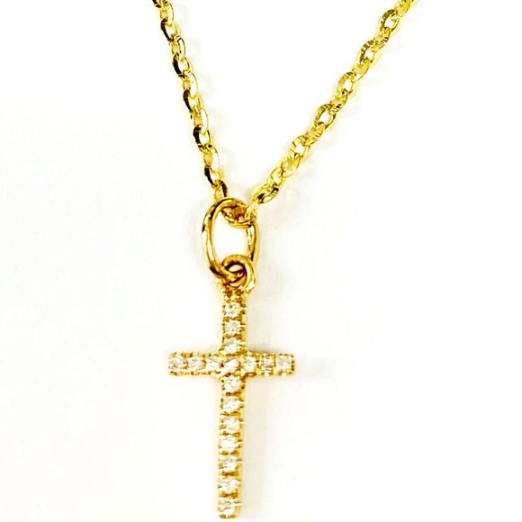 Diamond Cross Necklace 14kt with chain Authentic